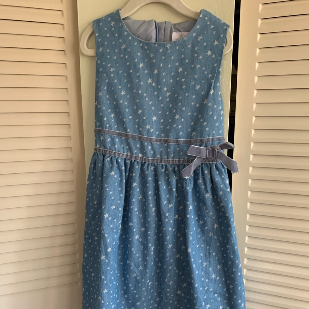 Chambray polka dot dress